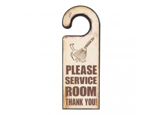 Dřevěná deska na kliku Service Room - 11*1*30 cm