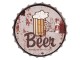 Kovová kulatá cedule Beer -Ø 33*5 cm Clayre & Eef