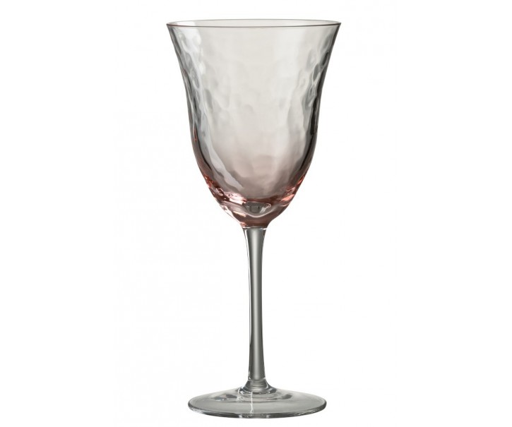 Růžová sklenička na víno Verma - Ø 10*22 cm J-Line by Jolipa
