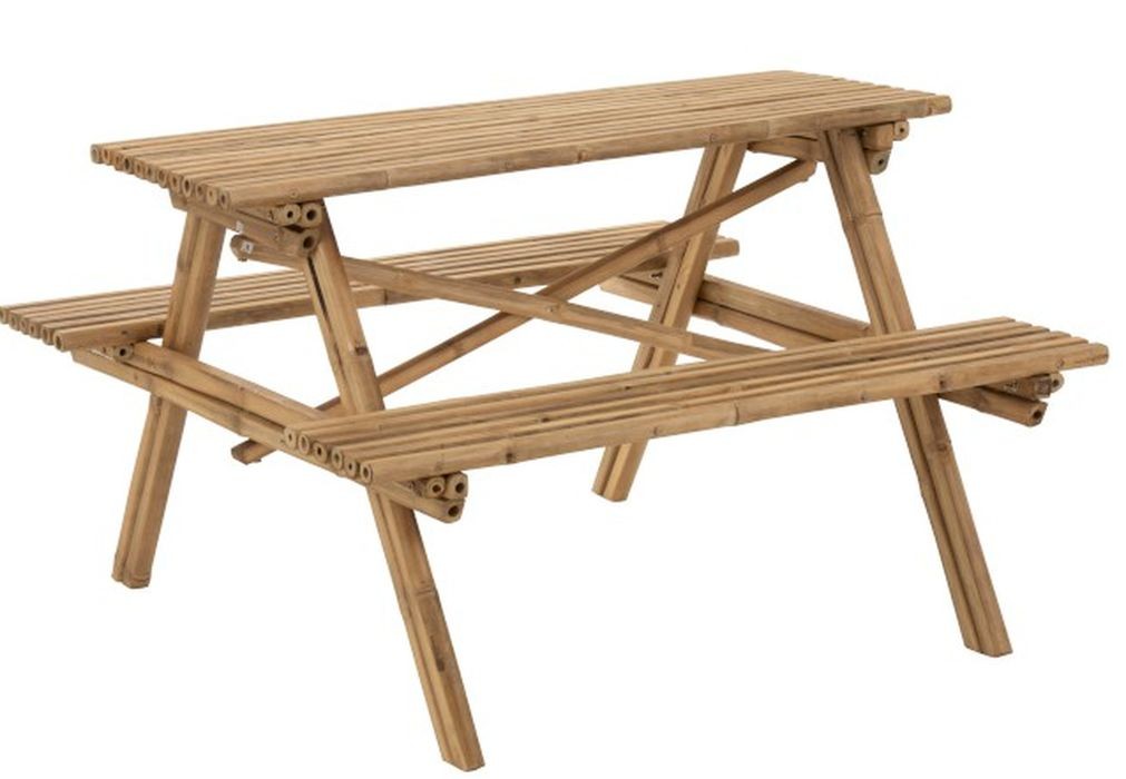 Venkovní bambusový set lavice a stůl Bambo - 204*20*74 cm