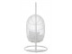 Závěsné bílé zahradní ratanové křeslo Lounge White Oval - 119*105*193 cm J-Line by Jolipa