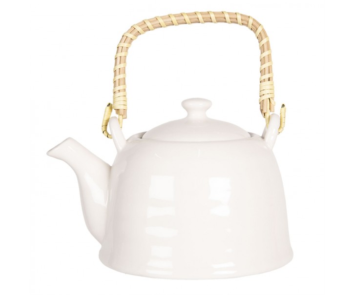 Bílá porcelánová konvice na čaj - 18*14*12 cm / 0,8L Clayre & Eef