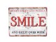 Kovová nástěnná cedule SMILE - 25*20 cm Clayre & Eef