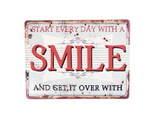 Kovová nástěnná cedule SMILE - 25*20 cm
