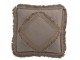 Taupe bavlněný polštář Fransen s třásněmi - 45*45 cm J-Line by Jolipa