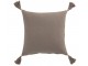 Taupe bavlněný polštář Fransen Blumen se střapci - 45*45 cm J-Line by Jolipa