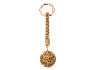 Zlatá klíčenka koule s kamínky Venni - Ø 3,5*14,5cm