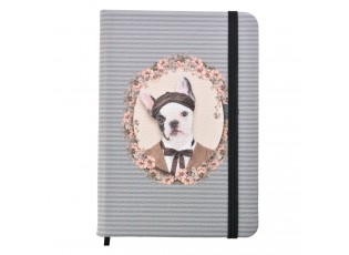 Šedo-modrý zápisník s pejskem Doggy- 14*10 cm