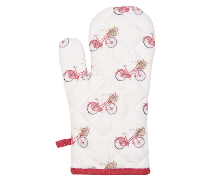 Kuchyňská bavlněná rukavice Red Bicycle - 16*30 cm Clayre & Eef