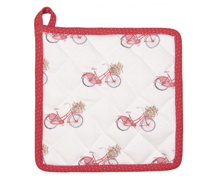 Kuchyňská bavlněná chňapka Red Bicycle - 20*20 cm Clayre & Eef