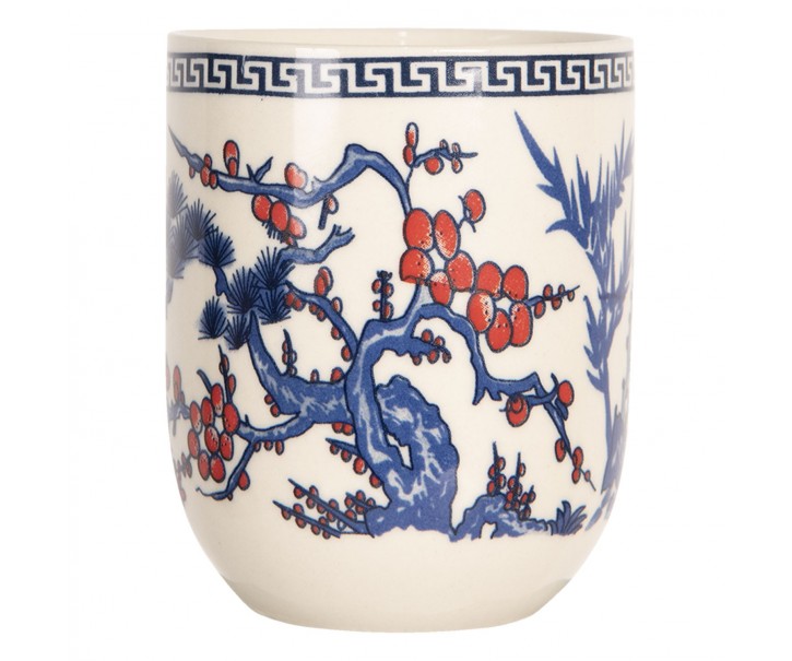 Porcelánový kalíšek na čaj s modrou větví - ∅ 6*8 cm / 0,1L Clayre & Eef