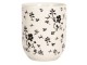 Porcelánový kalíšek na čaj s černými kvítky - ∅ 6*8 cm / 0,1L Clayre & Eef