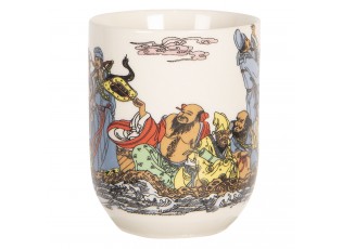Porcelánový kalíšek na čaj s japonskými motivy - ∅ 6*8 cm / 0,1L