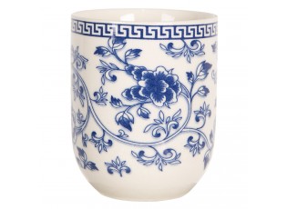 Porcelánový kalíšek na čaj s modrými květy - ∅ 6*8 cm / 0,1L