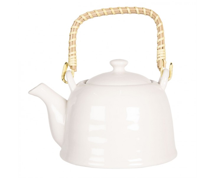 Bílá porcelánová konvička na čaj - 17*12*10 cm / 0,6L Clayre & Eef