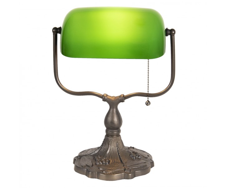 Zelená bankovní lampa tiffany Velves - 27*20*36 cm 1x E27 / max 60w Clayre & Eef