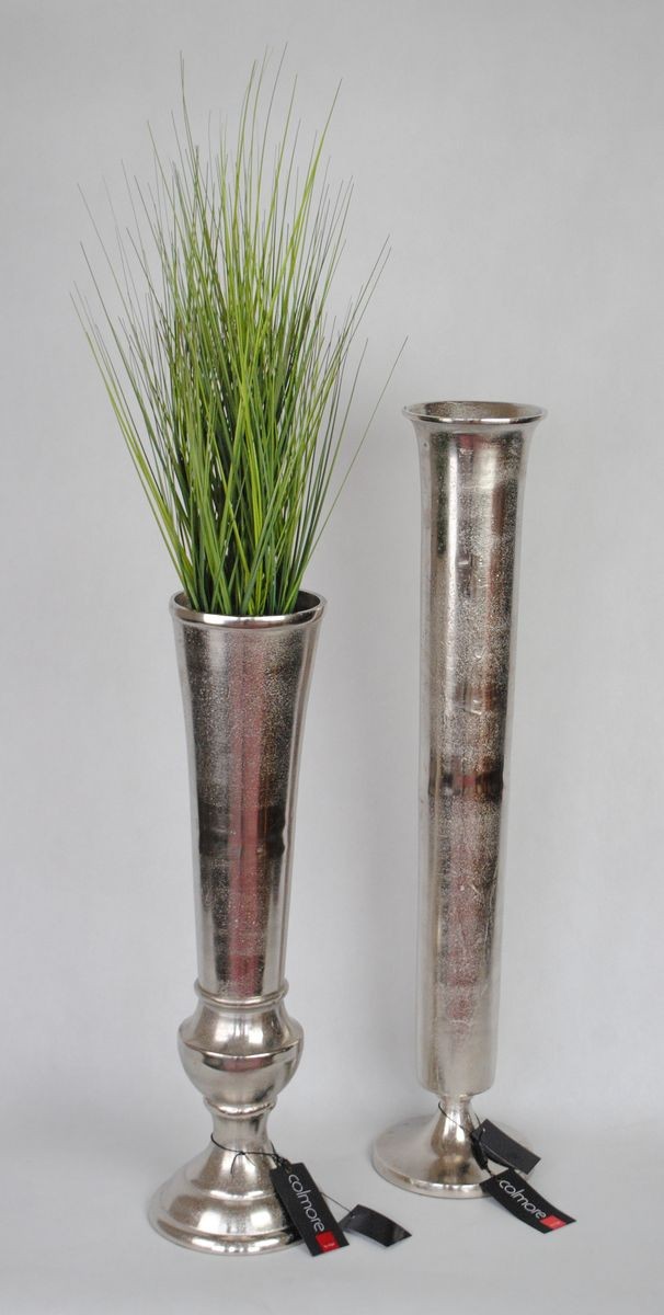 Kovová stříbrná váza Raw - Ø 17 * 78cm Colmore by Diga Kovová stříbrná váza Raw - Ø 17 * 78cm Colmore by Diga