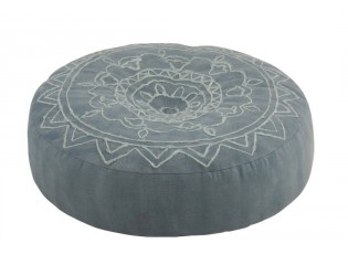 Modrý kulatý ottoman /puff Edge - Ø 60*20cm