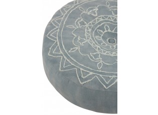 Modrý kulatý ottoman /puff Edge - Ø 60*20cm