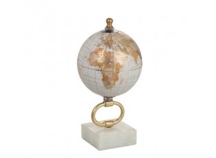 Glóbus na kovové zlaté noze Marble e-small - ∅10*20 cm