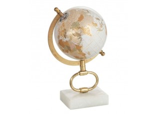 Glóbus na kovové zlaté noze Marble small - ∅15*27 cm