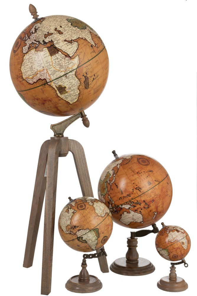 Dekorace glóbus na dřevěné trojnožce Rustic - Ø40*101cm J-Line by Jolipa Dekorace glóbus na dřevěné trojnožce Rustic - Ø40*101cm J-Line by Jolipa