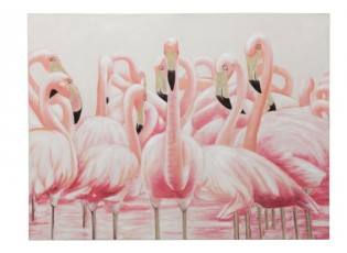Obraz s plameňáky Flamingos - 120*3,5*90cm