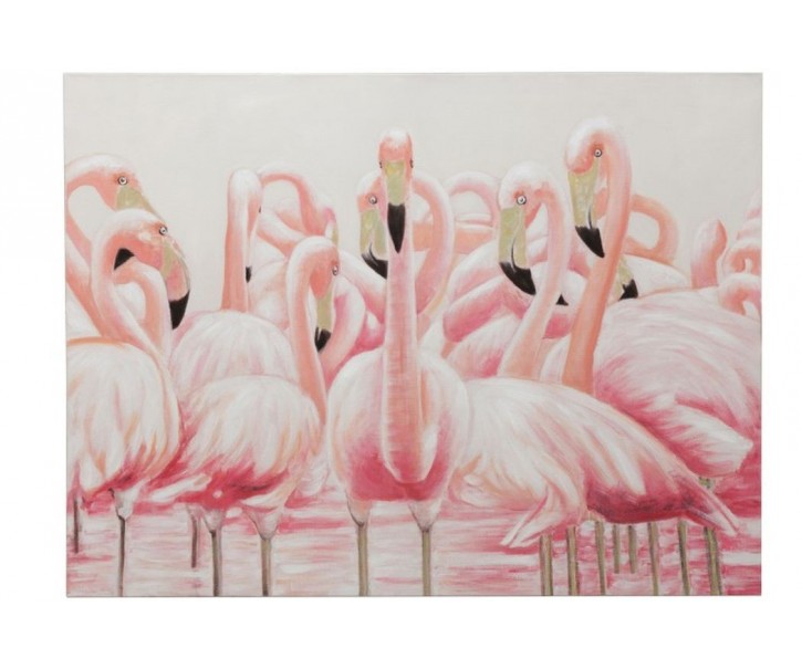 Obraz s plameňáky Flamingos - 120*3,5*90cm J-Line by Jolipa