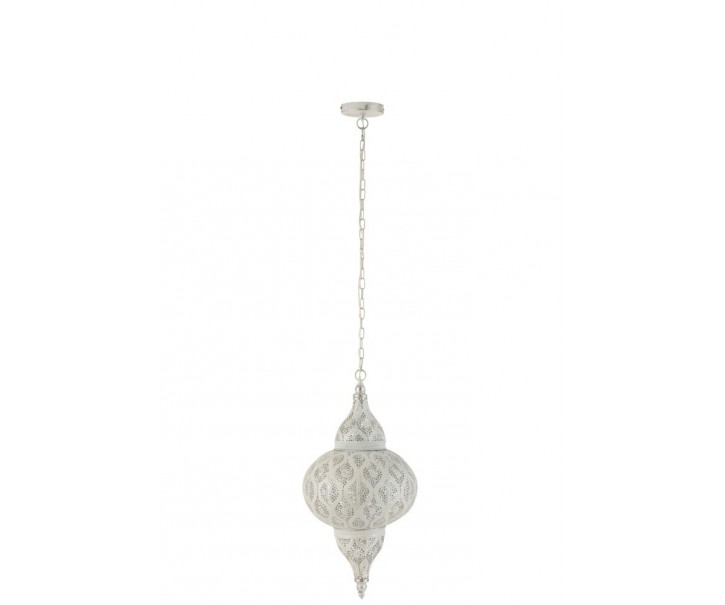 Bílé kovové závěsné světlo/lustr Oriental - Ø 31*133 cm J-Line by Jolipa