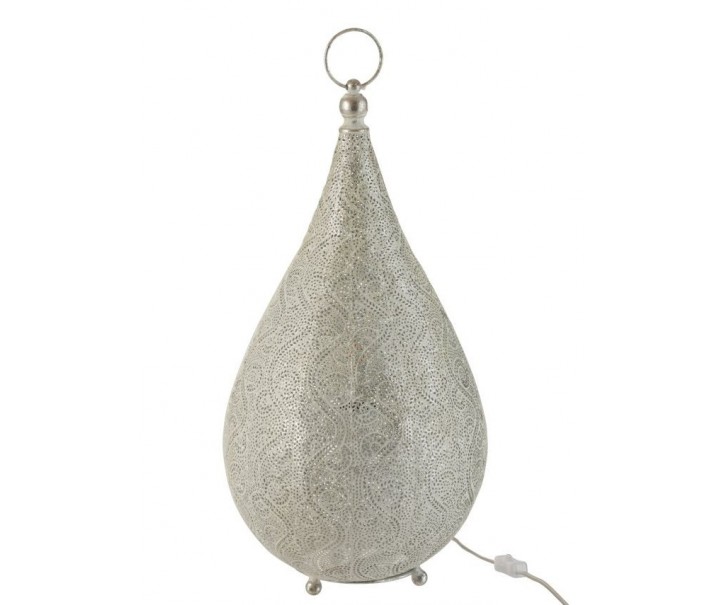 Bílá kovová stolní lampička Oriental drop- Ø 31*60 cm J-Line by Jolipa
