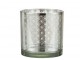 Skleněný svícen se stříbrným ornamentem Oriental silver - Ø 15*15cm J-Line by Jolipa