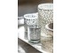 Skleněný svícen se stříbrným ornamentem Oriental silver - Ø 7*8cm J-Line by Jolipa