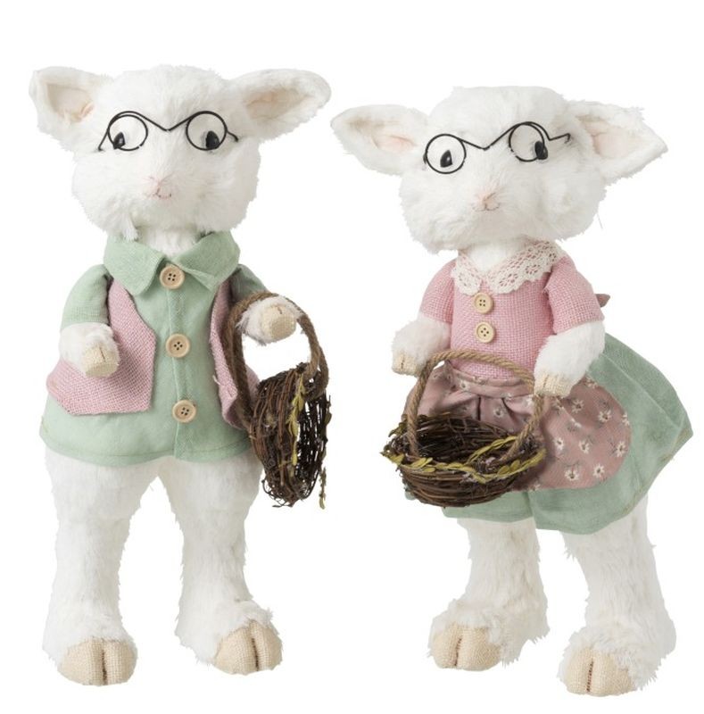 Dekorace ovčí chlapec a dívka Sheep - 25*22*46cm