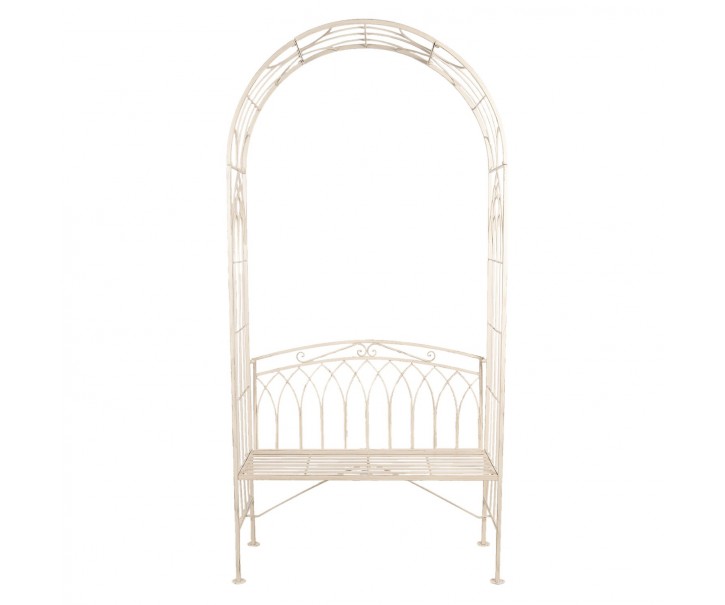 Kovová vintage zahradní lavice s obloukem Aurelie - 103*48*211 cm Clayre & Eef