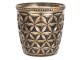 Černo zlatý skleněný svícen s patinou Tealight - 9*9 cm Clayre & Eef