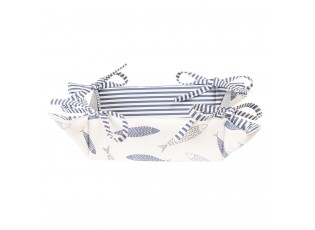 Bavlněný oboustranný košík na pečivo Nautical Fish - 35*35*8 cm