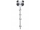 Dekorace girlanda Panda s kolíčky - 19*17*74cm J-Line by Jolipa