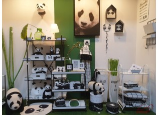 Dekorace girlanda Panda s kolíčky - 19*17*74cm