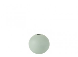 Zelenkavá keramická kulatá váza Pastel Green S - 12,3*12,3*11,5 cm