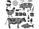 Balení bílých papírových ubrousků se zvířaty BBQ -20 ks - 13*3*13 cm J-Line by Jolipa