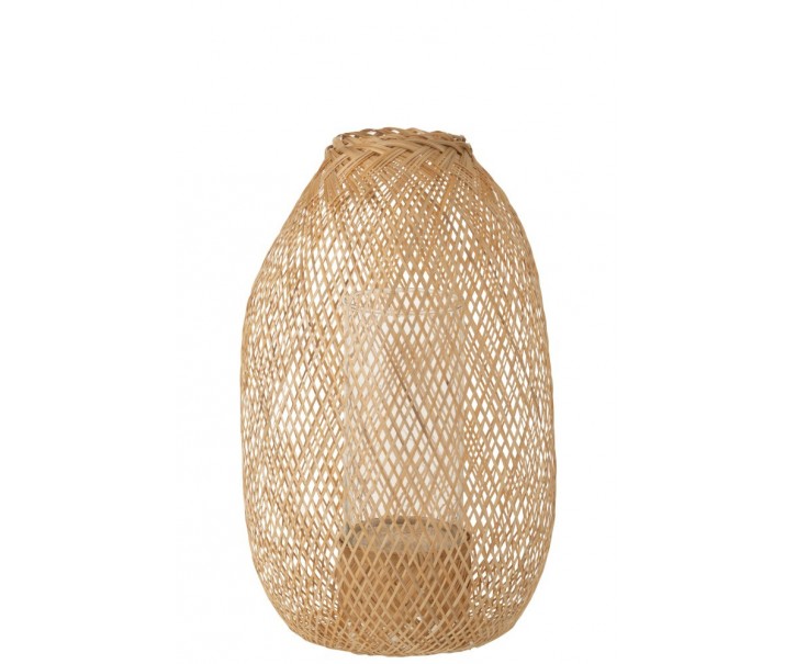 Lucerna z bambusového dřeva Hazel – Ø 33*49 cm J-Line by Jolipa