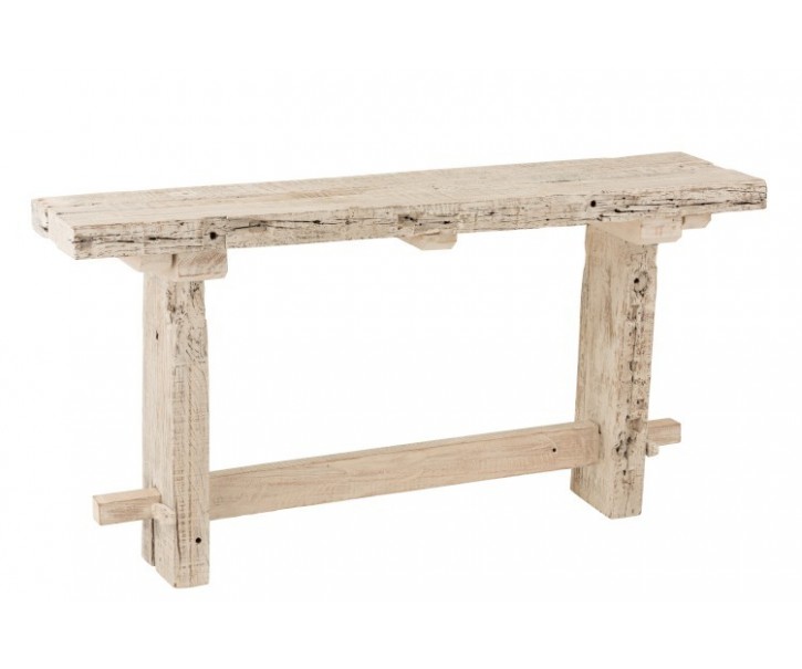 Vintage dřevěná konzole v bílé barvě s patinou Adelais - 150*37*77 cm J-Line by Jolipa