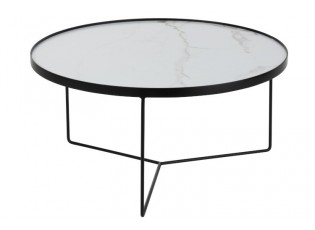 Konferenční stolek v marble designu Helaine - Ø 80*40 cm