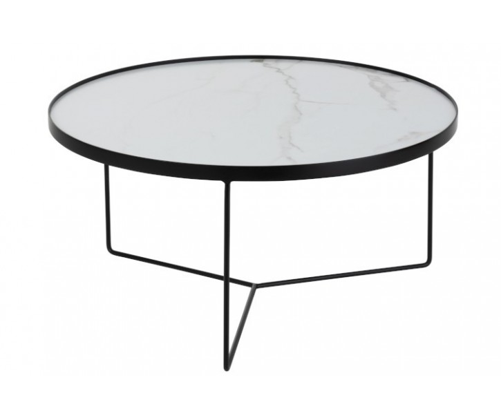 Konferenční stolek v marble designu Helaine - Ø 80*40 cm J-Line by Jolipa