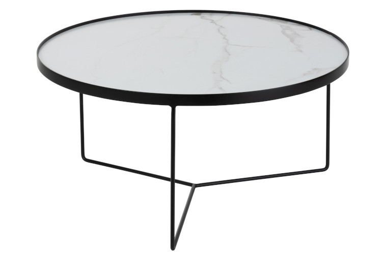 Konferenční stolek v marble designu Helaine - Ø 80*40 cm