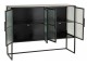 Černá kovová komoda s prosklenými dvířky Franco - 120*35*90 cm J-Line by Jolipa