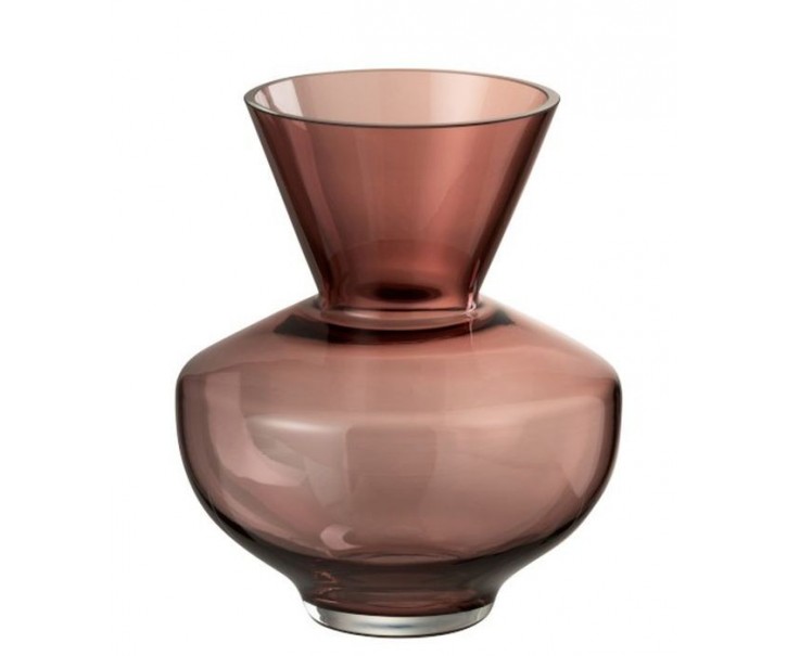 Vínová skleněná váza Burgundy - Ø 20*24 cm J-Line by Jolipa