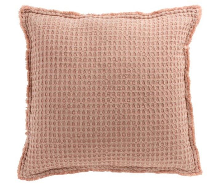 Růžový bavlněný vaflový polštář Waffle - 50*50 cm J-Line by Jolipa