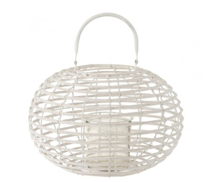 Bílá bambusová lucerna Bamboo - Ø 34*26 cm J-Line by Jolipa