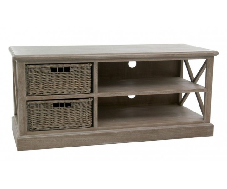 Televizní stolek se 2 košíky Jerome - 120*49*51 cm J-Line by Jolipa